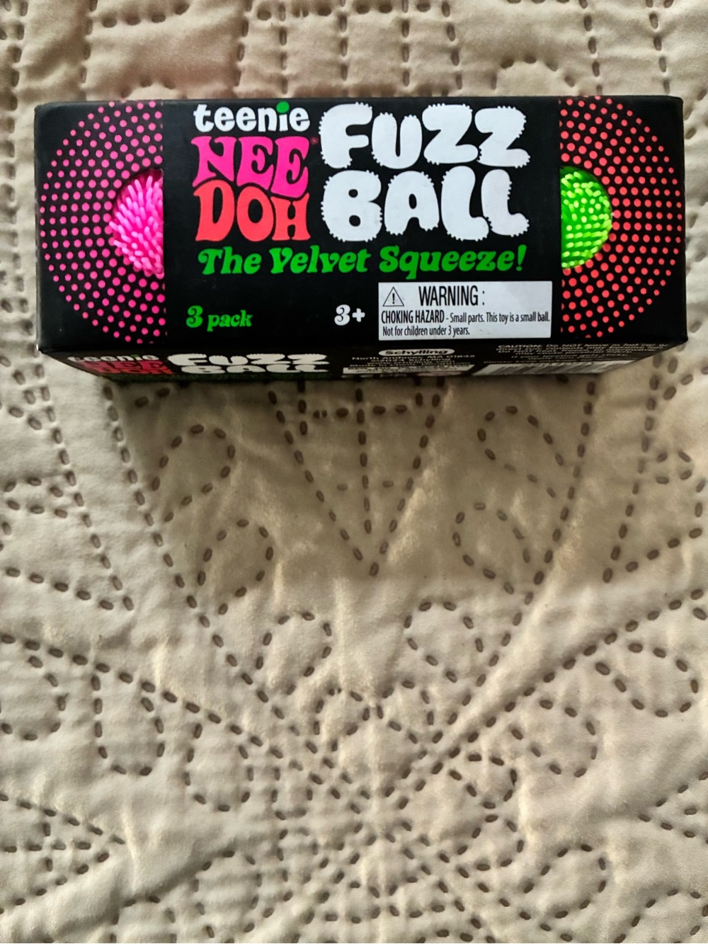 2 Boxes NeeDoh Fuzz Ball 3-Pack - Pink & Neon Green Velvet Squeeze